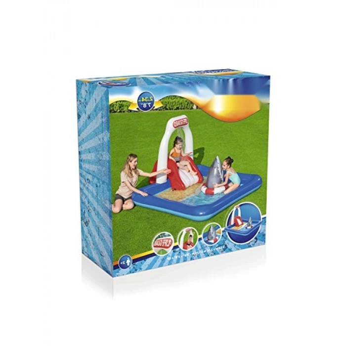 Taşınabilir Köpekbalığı Şeklinde Kaydıraklı Havuz