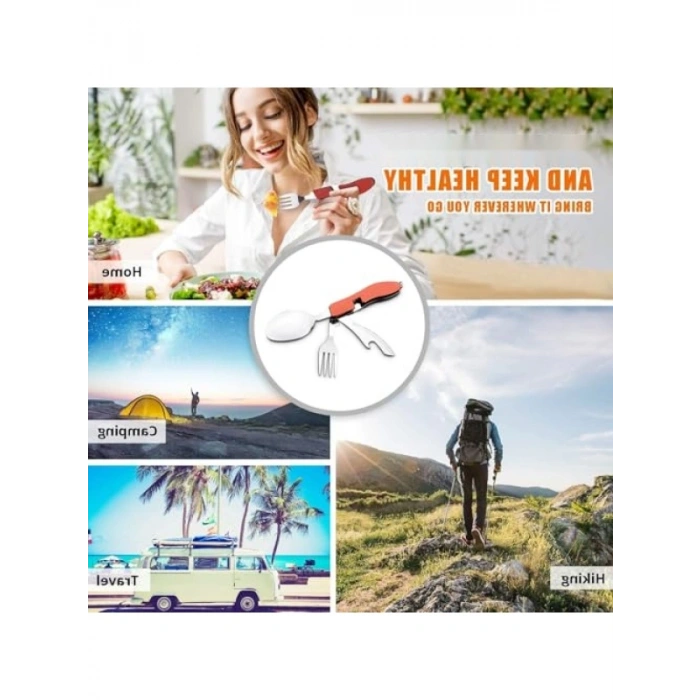 Taşınabilir Paslanmaz Çelik Kamp Çatal Bıçak Seti