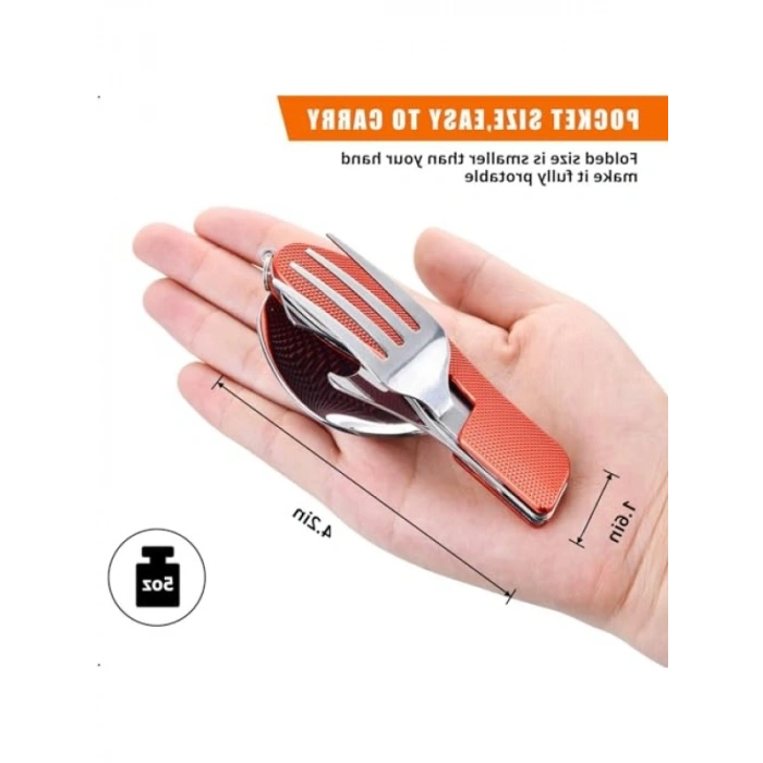 Taşınabilir Paslanmaz Çelik Kamp Çatal Bıçak Seti