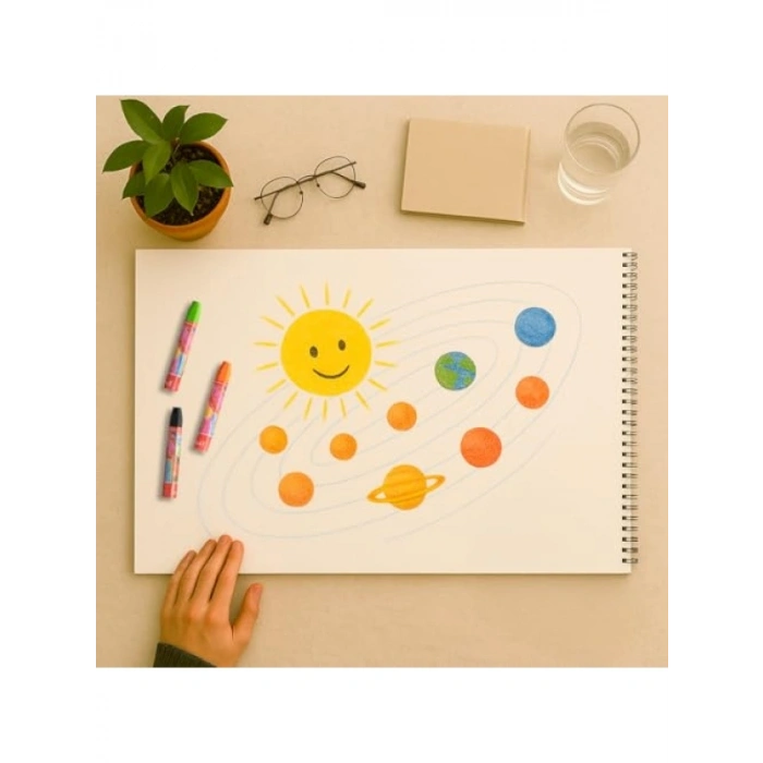 Taşınabilir Pastel Boya Seti, 24 Canlı Renk