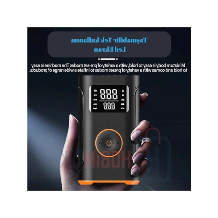 Taşınabilir Şarjlı Pompa, 160 PSI Araç Oto Lastik Şişirme Kompresörü