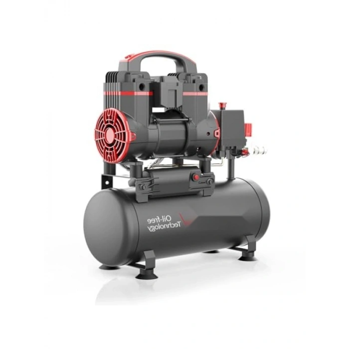 Taşınabilir Yağsız Sessiz Hava Kompresörü - 1.2HP, 8Lt, 8Bar