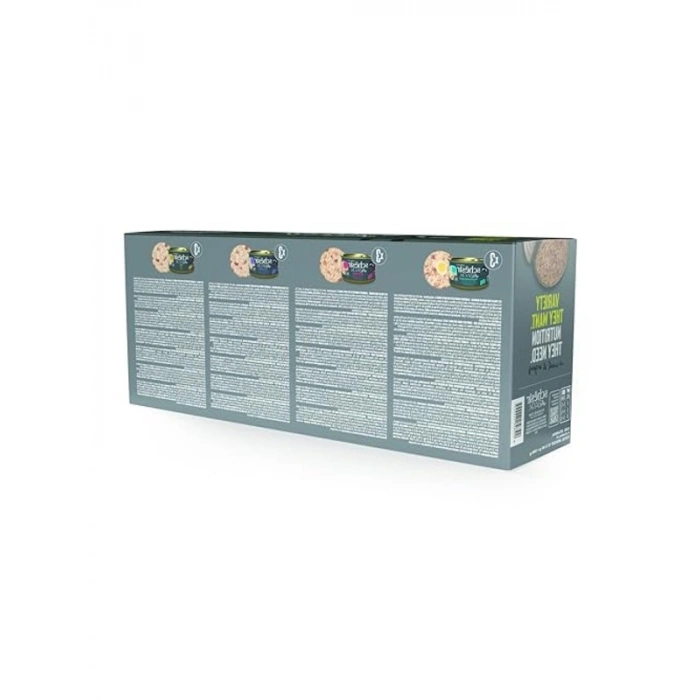 Tavuk, Bıldırcın ve Sığır Etli Kedi Konservesi, 12x80g Seti