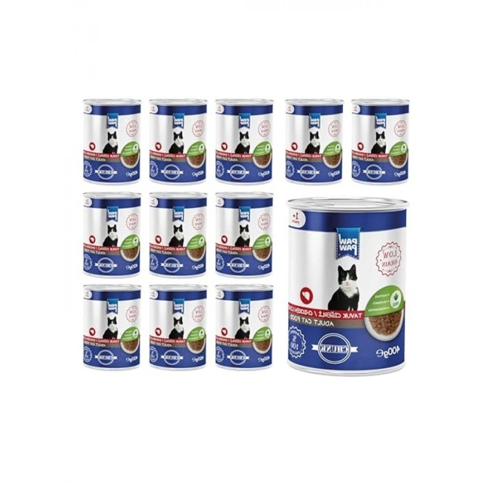 Tavuk Ciğerli Yetişkin Kedi Konserve, 400 Gr x 12 Adet