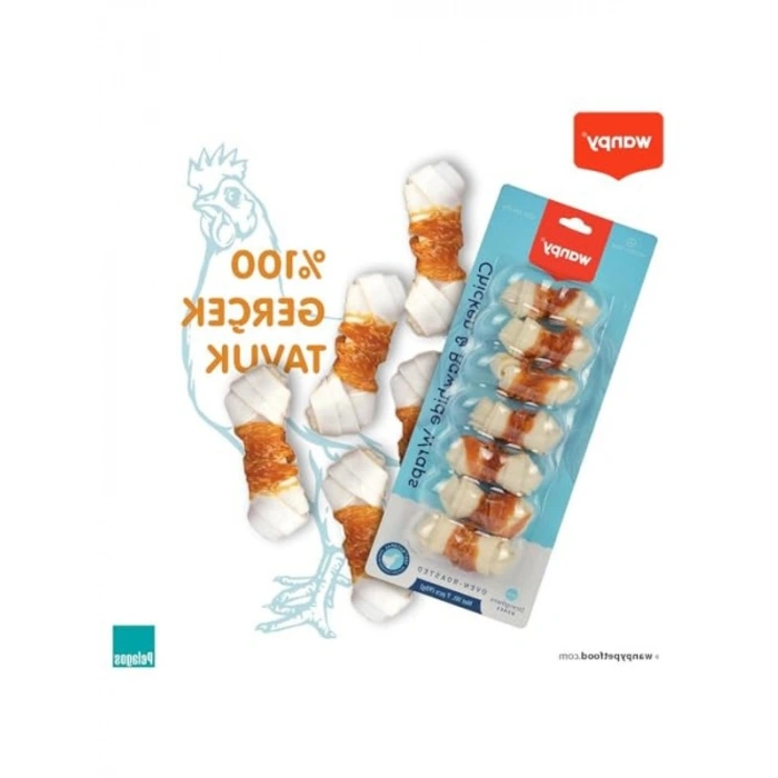 Tavuk Sargılı Çiğneme Kemiği, 7li Paket, 90 Gr Lezzetli Ödül