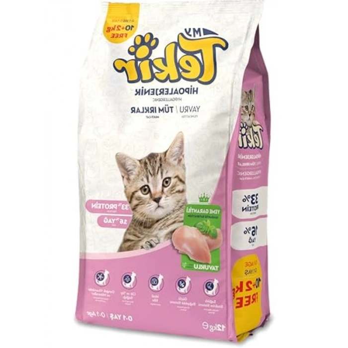 Tavuklu 10+2KG Tekir Yavru Kedi Maması