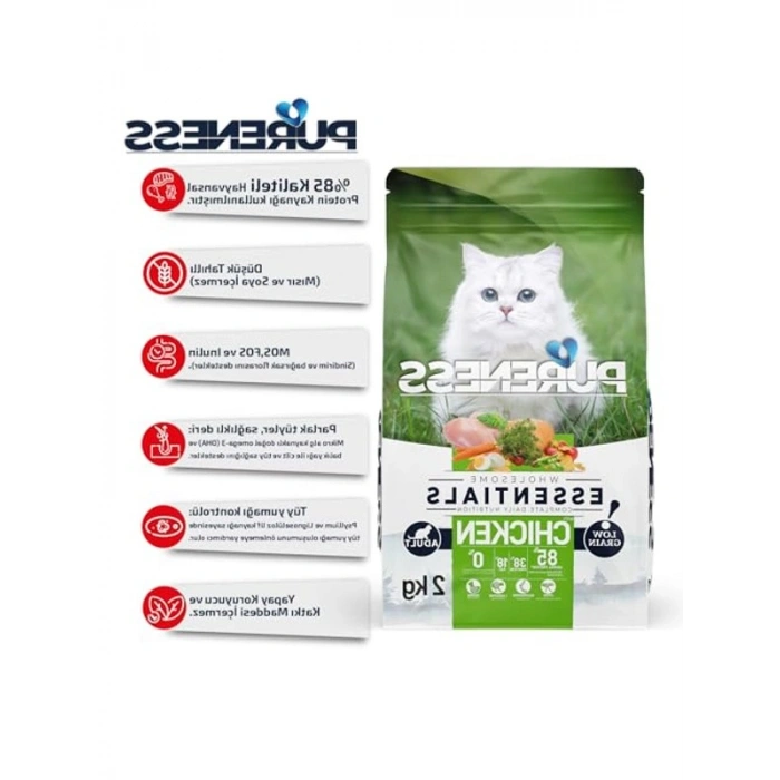 Tavuklu Kuru Kedi Maması, 2 kg, Az Tahıllı Formül