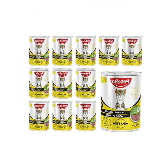 Tavuklu Pate - Yetişkin Kedi Konservesi, 400 Gr x 12 Adet