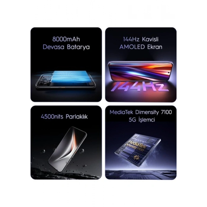 Tecno Pova Curve 2 256 GB 8 GB Ram (Tecno Türkiye Garantili) Mor