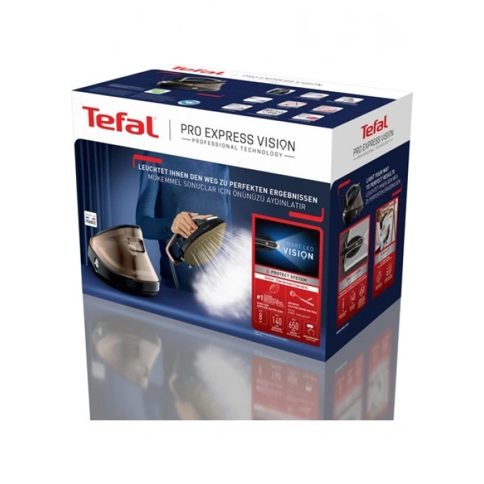 Tefal GV9812 Pro Express Vision 180 gr Sürekli ve 700 gr Şok Buharlı 3000 Watt Buhar Kazanlı Ütü