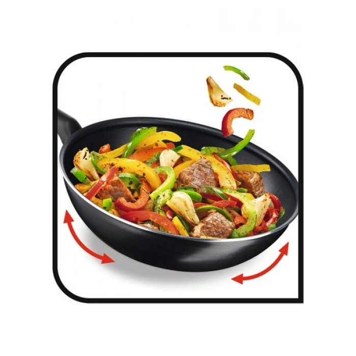 Tefal Titanyum 1X SimpleCook 28 Cm Difüzyon Tabanlı Wok Tava - 2100118533