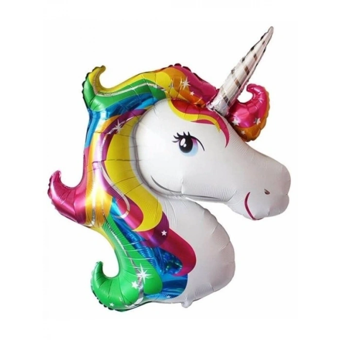 Tek Boynuzlu At Temalı Folyo Balon - 87 x 117 cm