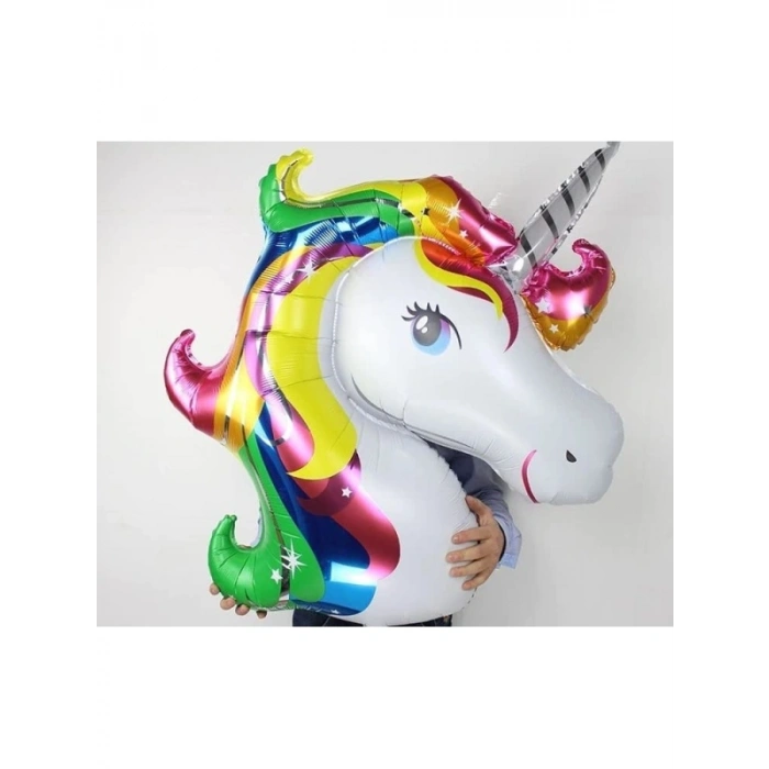 Tek Boynuzlu At Temalı Folyo Balon - 87 x 117 cm