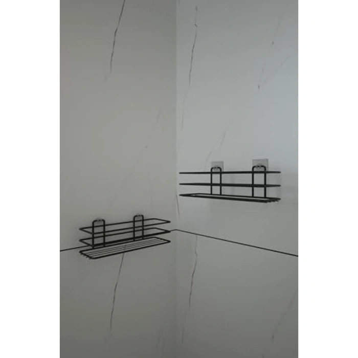 Tek Katlı Düz Şampuanlık, 2 Adet Yapışkanlı Tasarım ile Kullanım Kolaylığı