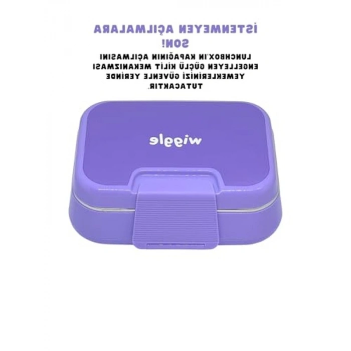 Tek Katlı Mor Paslanmaz Çelik 1030ml Lunchbox, 2 Bölmeli Sefer Tası