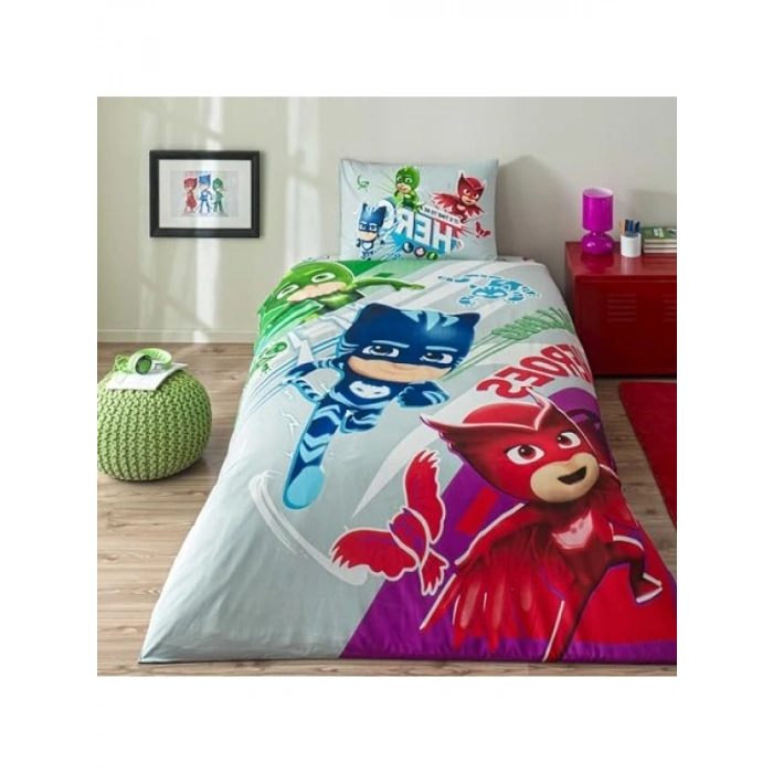 Tek Kişilik Çok Renkli Pamuk Nevresim Takımı