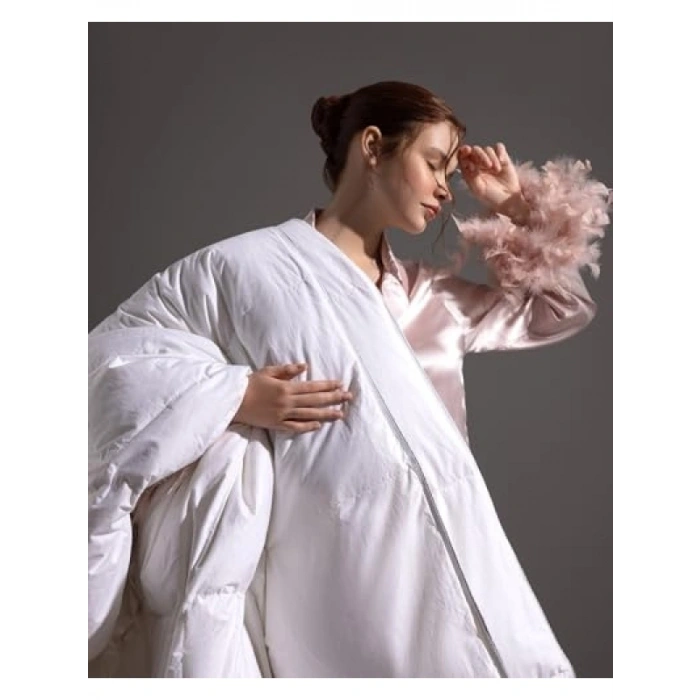 Tek Kişilik Kaz Tüyü Yorgan - Beyaz