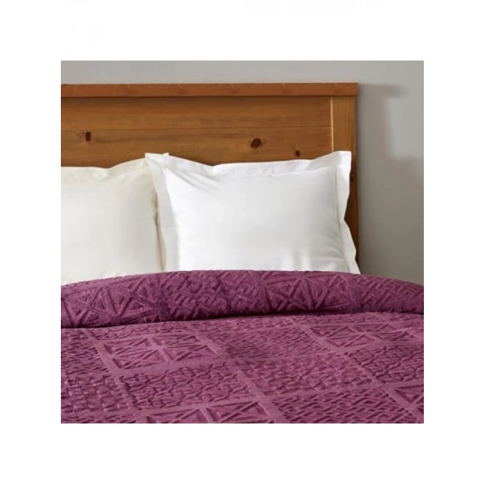 Tek Kişilik Mürdüm Renkli Battaniye