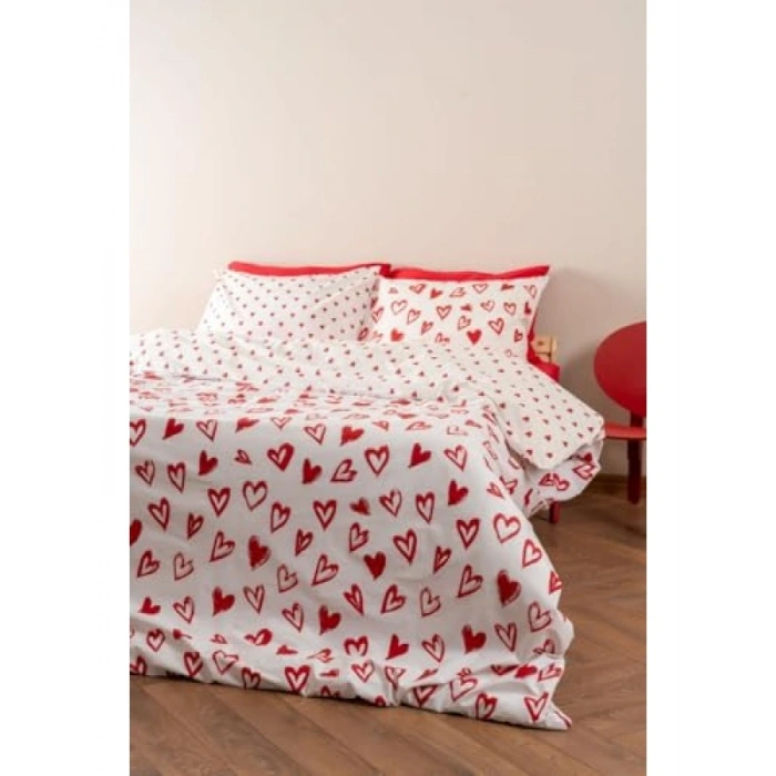 Tek Kişilik Nevresim Seti - Kırmızı Renk