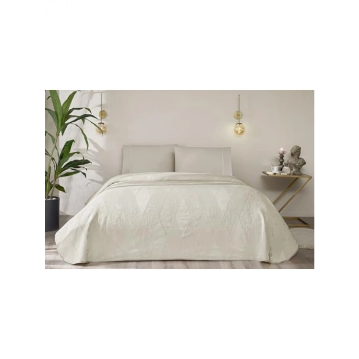 Tek Kişilik Pike Takımı – Jakar Desenli, Şık Gri Renk