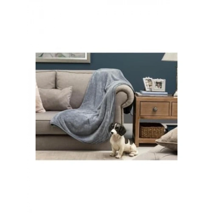 Tek Kişilik Yumuşak Polar Battaniye - 170x230 cm Gri