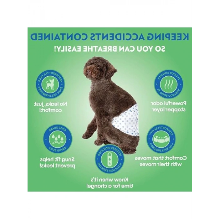Tek Kullanımlık Erkek Köpek Bebek Bezi - 32 Adet, XS/S Beden