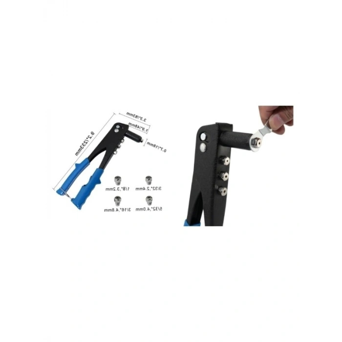 Tek Yönlü El Perçin Tabancası | 40 Yedek ve 4 Çeşit Perçim ile