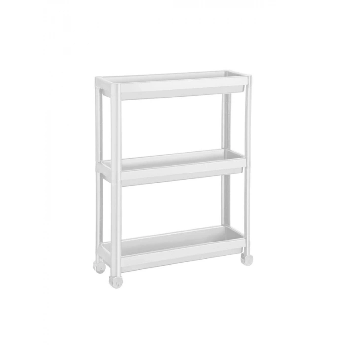 Tekerlekli 3 Katlı İnce Raf Ünitesi