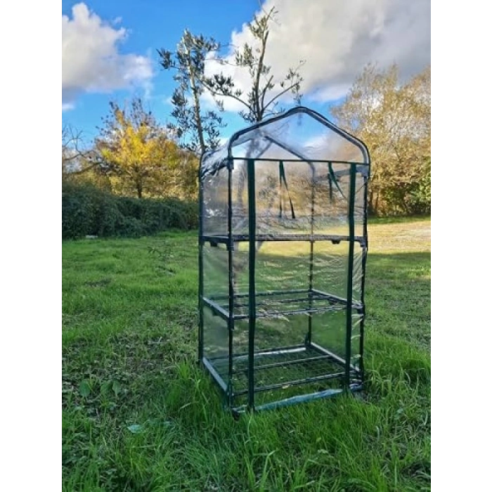 Tekerlekli 3 Katlı Portatif Şeffaf Bahçe Serası