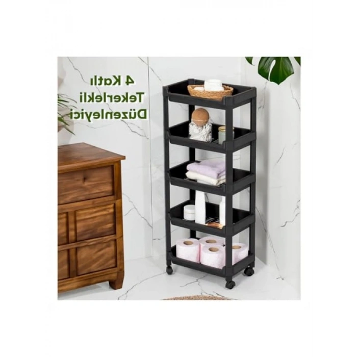 Tekerlekli 5 Katlı Çok Amaçlı Düzenleyici Raf