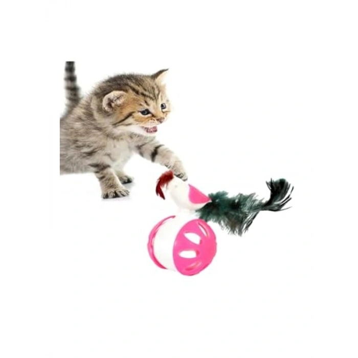 Tekerlekli Kedi Oyuncağı, 1 Adet Pembe Renk