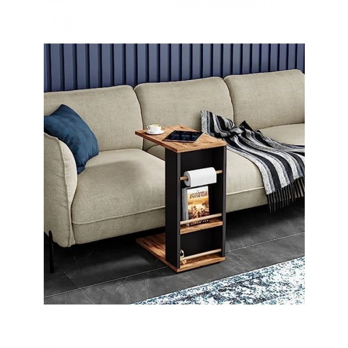 Tekerlekli Koltuk Sehpası - Havluluklu C Sehpa