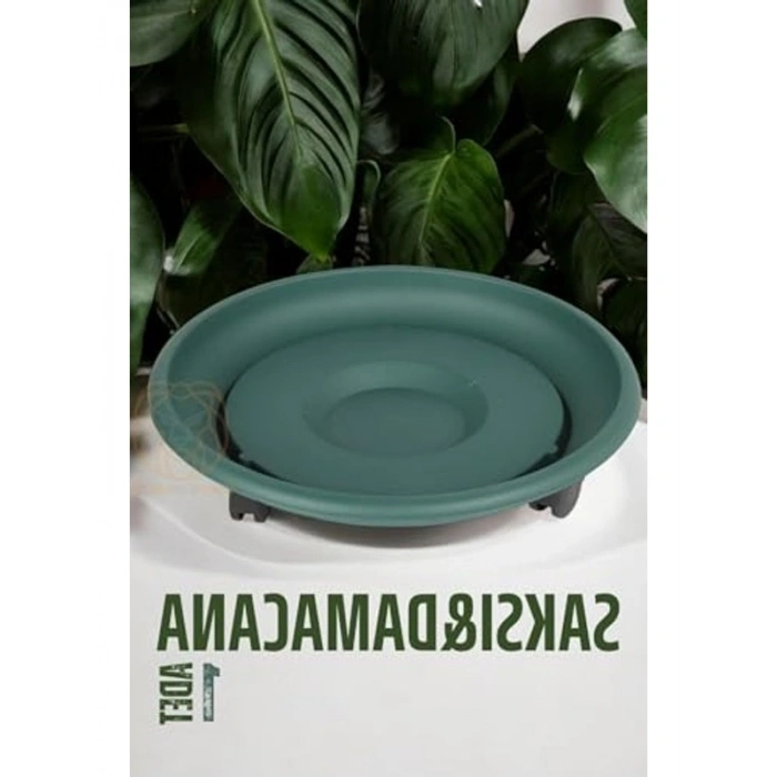 Tekerlekli Saksı Altığı, 37 cm Çapında, Pratik Tasarım