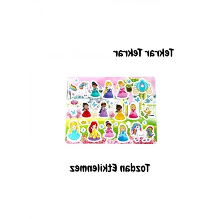 Tekrar Kullanılabilir Prenses Bahçesi Sticker Seti