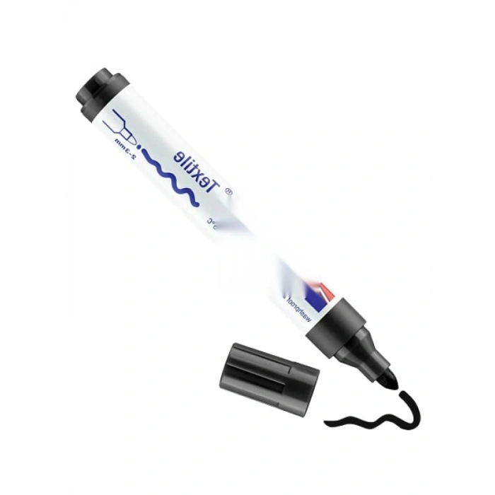 Tekstil Boyama Kalemi - Siyah - 2-3 mm Yuvarlak Uç