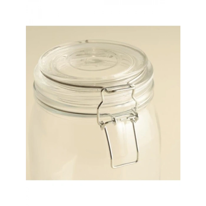 Tel Kelepçeli Cam Kavanoz, 1500 cc, Doğal