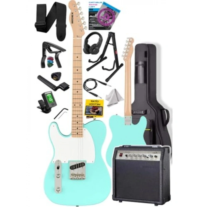 Tele Kasa Elektro Gitar Seti - 30W Amfili ve 2 Single-Coil Manyetik