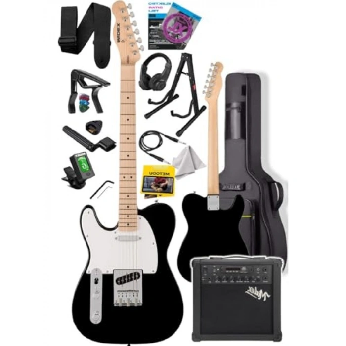 Tele Kasa Elektro Gitar Seti - Maple Klavye, 25W Amfi