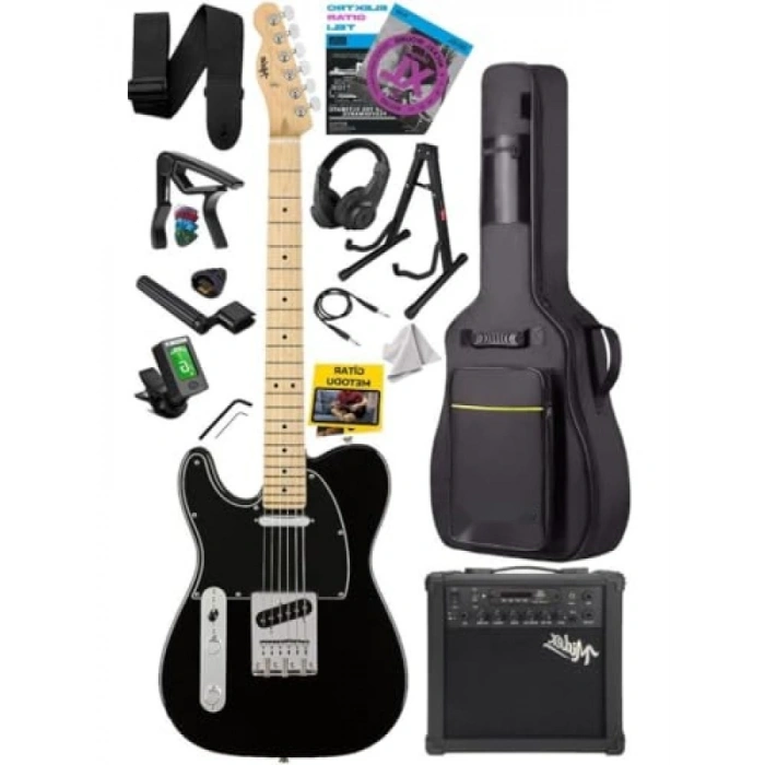 Tele Kasa Maple Klavye ile 25W Amfili Elektro Gitar