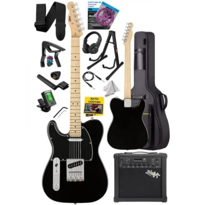 Tele Kasa Maple Klavye ile 25W Amfili Elektro Gitar