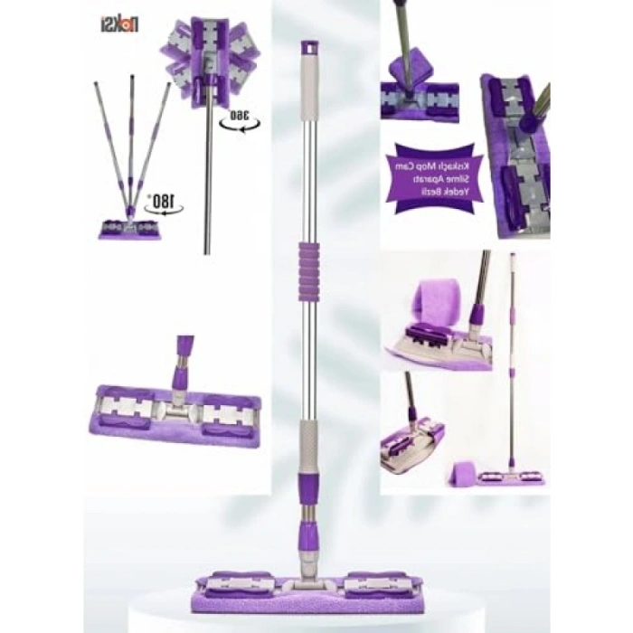 Teleskobik Mandallı Mop, Yedek Bez Hediyeli