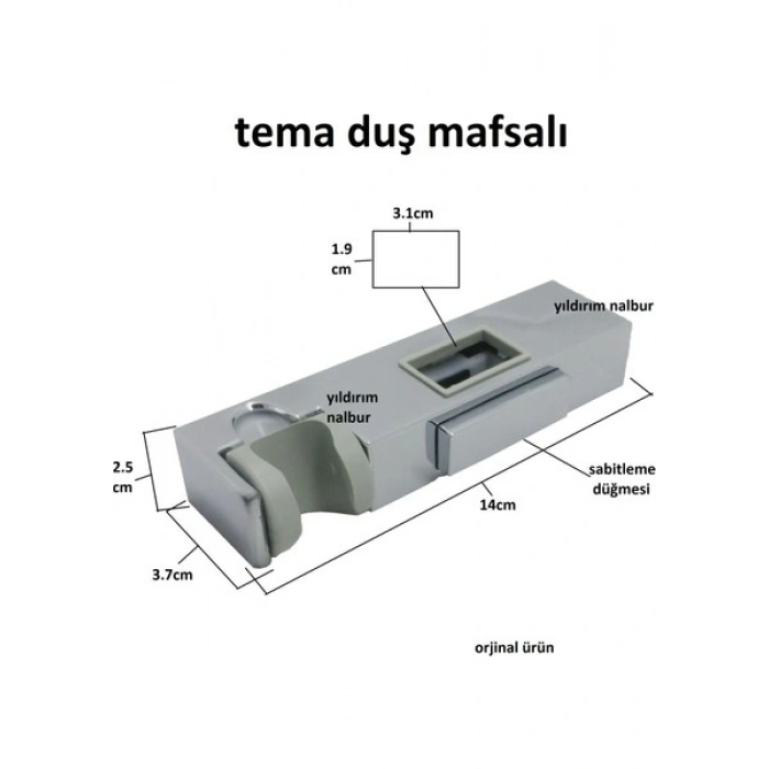 Tema Duş Mafsalı Fiskiye Oturağı Banyo Duş Seti Kare Model