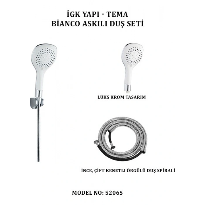 Tema Igk Yapı - Tema Bianco Askılı Duş Seti (Model No: 52065)