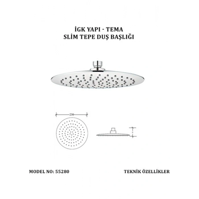 Tema Igk Yapı - Tema Siım Tepe Duş Başlıkları (Model No: 55280)