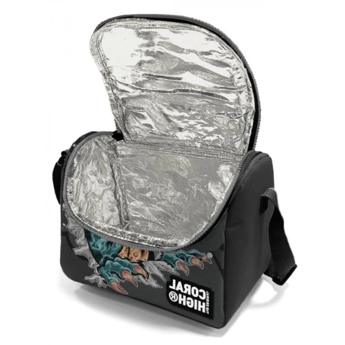 Termal Astarlı Erkek Beslenme Çantası - Siyah Gri Dinazor