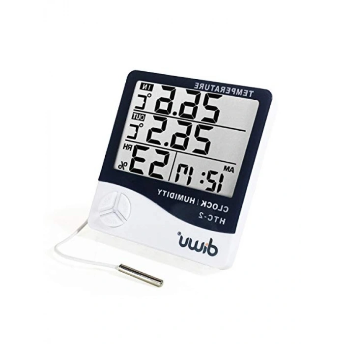 Termometre ve Nem Ölçer Saat Takvim