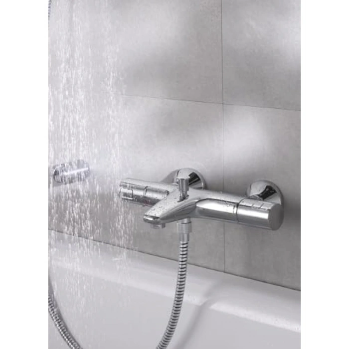 Termostatik Banyo Bataryası, Su Tasarruflu, Krom