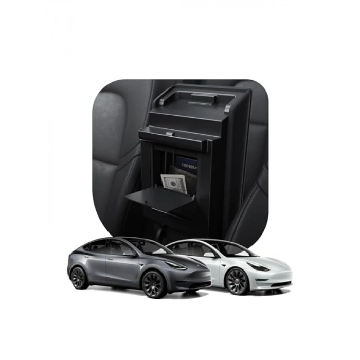 Tesla Model Y (2024-2023) & Model 3 (2023) İçin Orta Konsol Gizli Saklama Kutusu