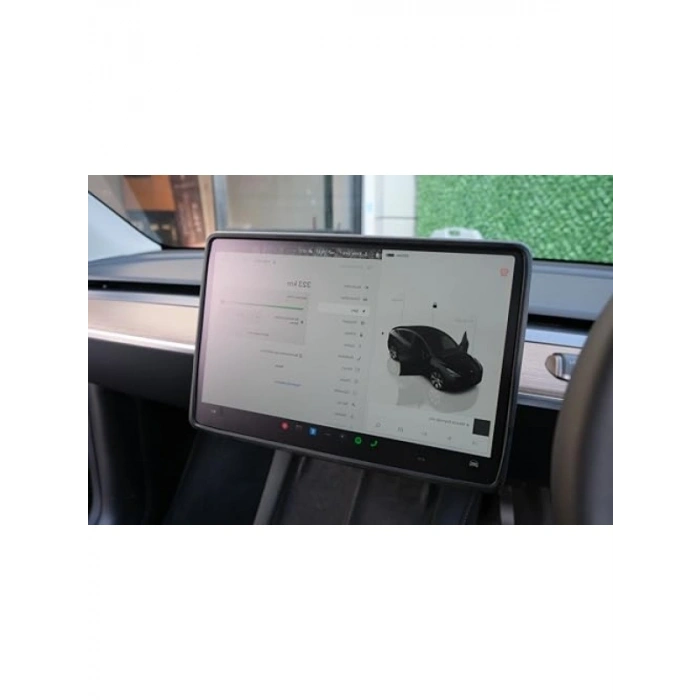 Tesla Model Y Uyumu Ekran Koruyucu Silikon Çerçeve (Siyah)