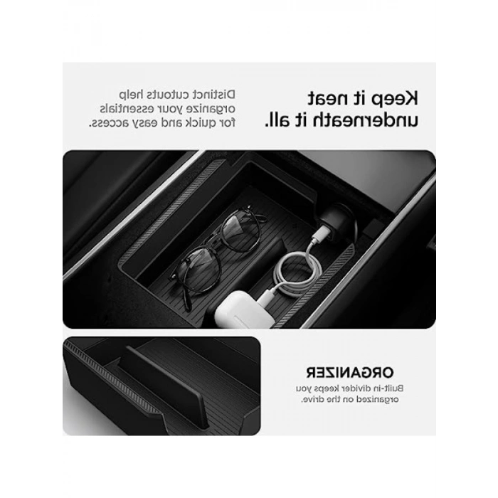 Tesla Model Y ve 3 İçin Kol Dayama Düzenleyici, Siyah